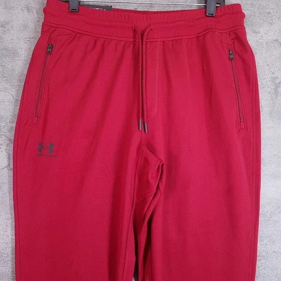 UNDER ARMOUR Sportstyle Tricot Joggers Mens SMALL Maroon Red - Picture 3 of 7